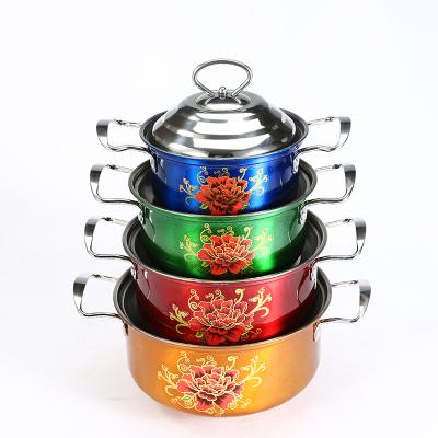 China 2020 Stock Pot 8PCS Wholesale Kitchen Appliances Viable Factory Kitchen Appliances 8PCS Camping Travel Pot Color Stainless Steel Cooking Stock Pot for sale