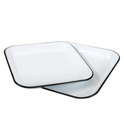 China Stock Best Viable High Quality Selling Factory Wholesales Enamel Utensils Dish Kitchen Cooking Use Enamel Serving Tray for sale