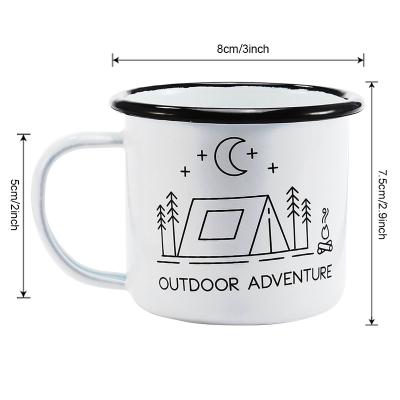 China Sustainable Hot Sale 8cm Sublimation Healthy Heat Temperature Enamel Milk Mugs for sale