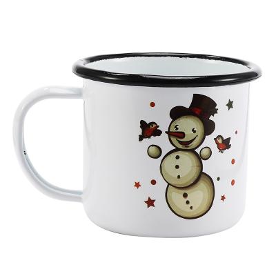 China Factory wholesale 12oz carbon steel sublimation coffee mug enamel restaurant tea mug viable for promotion for sale