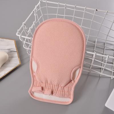 China Women's Long Handle Bath Gloves Exfoliate Resistant and Mittens Shower Scrubber Loofah Skin Massage Sponge Towel for sale