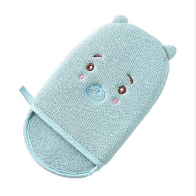 China Women's Long Handle Bath Gloves Exfoliate Resistant and Mittens Shower Scrubber Loofah Skin Massage Sponge Towel for sale