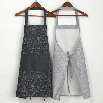 China Eco-Friendly Adjustable Cotton Kitchen Canvas Apron Sleeved Apron For Women Chef Apron for sale