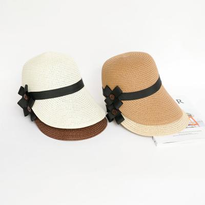 China Wholesale Custom Wide Eco-Friendly Summer Beach Brim Sun Soft Bow-knot Straw Hat For Women for sale