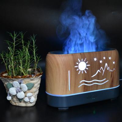 China 250Ml Portable Home Fire Flame Lamp Diffuser Air White Noise Humidifier for sale