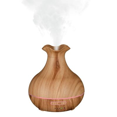 China 400Ml Mini Wood Grain Cute Electronic OEM Portable Home Essential Oil Aroma Diffuser Portable Custom for sale