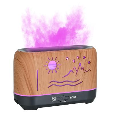 China Home Tending Flame Humidifier Essential Oil Diffuser With 7 Colors Ultrasonic Cool Fire Flame Effect Fogger Mist Maker Led for sale