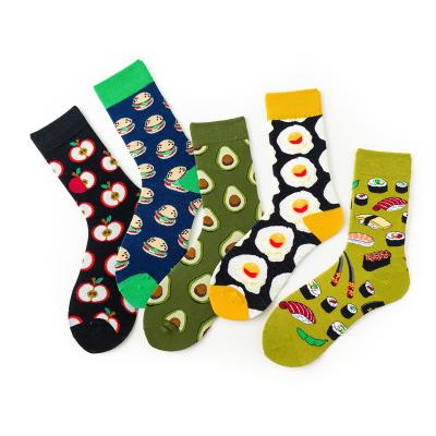 China Custom high quality colorful funny crew sushi egg avocado breakfast logo unisex socks QUICK DRY food wholesale for sale