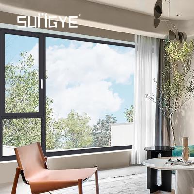 China Magnetic screen aluminum windows color trippl gloss windows and designs bronze high aluclad wide doors manufacturers for sale