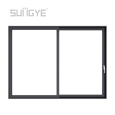 China Sound Insulation Standard Double Slide Window Glass Door Large Double Size Indoor Outdoor Opaque Glass Door for sale