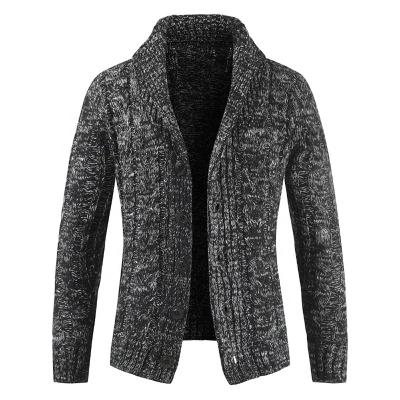 China Anti-wrinkle Cardigan Men Stand Collar Cable Knitted Button Men's Autumn Men's Stylish Sweater for sale