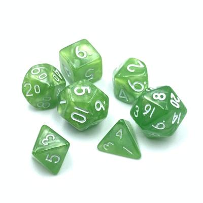 China Mini dies wholesale d&d dies custom light green mini dnd dies acrylic plastic polyhedron d6 dies for sale