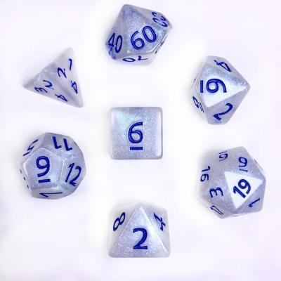 China Royalwill Crystal Starlight Dice Polyhedral Dice Clear Plastic Board Games Acrylic Dice Board Game Accessories RPG for sale