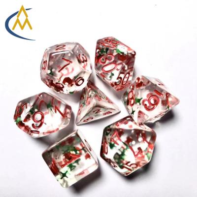 China Custom popular board game accessories christmas new product dnd resin dnd polyhedral rpg dice entertainment game dice set for sale