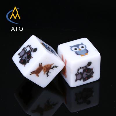 China Board Game Props Colored Polyhedron UV Printing Custom Dies Acrylic Dies Educational Board Game Toys Dies for sale