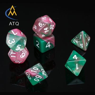 China Board Game Props Polyhedral Dies Three Transparent Mixed Colors, Acrylic Silk Costume Dies Floating Dies for sale