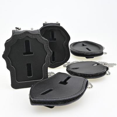 China Custom Leather Factory Badge Holders ID Badge Holder Police Badge Holder With Logo for sale