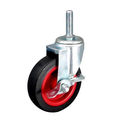 China PIVOT Factory Dealer Service Car Car TPR Casters Wheel Vacuum Supplying Red Wheel Brake for sale