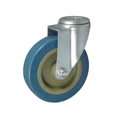 China PIVOT Manufacturer Direct 4 Inch Lightweight Gray Rubber Through The Hole Cardander Equipment Sourcing Casters for sale