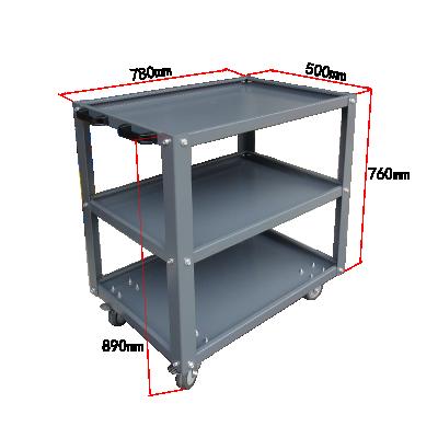 China Tools JXL Auto Repair Workshop Three-Layer Trolley Storage Rack Multifunctional Repair Parts Tool Trolley for sale