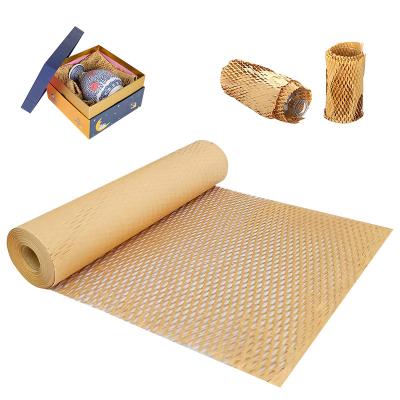 China WOPACK Biodegradable Suppliers Recyclable Kraft Paper Roll Protective Filling Cushion Wrapping Honeycomb Paper Making for sale