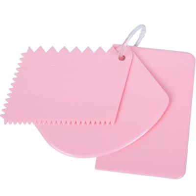 China Custom High Quality Plastic PP Press Attache 3pcs Cake Smoother Scraper for sale