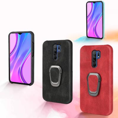 China Shockproof For Xiaomi Poco m2 Pro Rotating Finger Ring Kickstand PU Phone Case Cover for sale