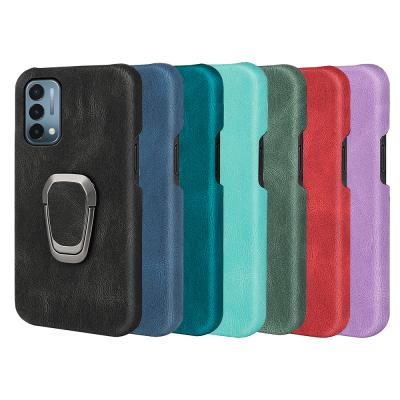 China Shockproof For OnePlus Nord N200 5G Rotating Finger Ring Kickstand PU Phone Case Cover for sale