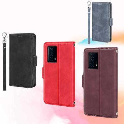 China Anti-fall For Vivo Z5 Double Buckle Lanyard Leather Phone Case for sale