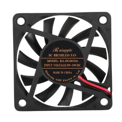 China Small plastic 60mm 60x60x10 6010 12v 24v dc brushless fan cooling axial fan for sale