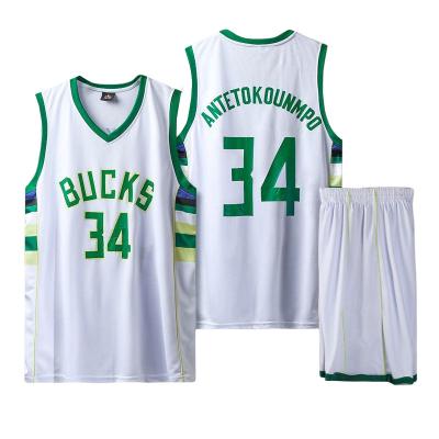 China Breathable 22-23High Quality Basketball  Uniforms all teams NBAing 34 Jersey wholesale Bucks  round -neck for sale