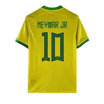 China 2022-23 Sets Brazil Home/Away Short Sleeve 10 Neymar Soccer Jersey Training Jersey Adult Set Kids Clothing for sale