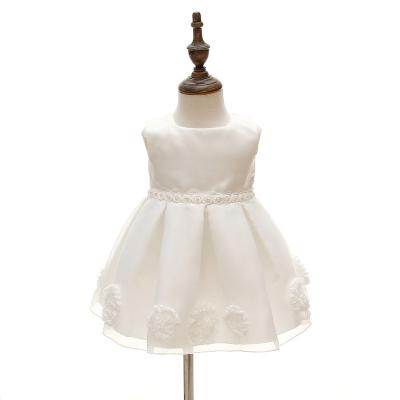 China Wholesale Washable 0-2 Years Baby Baptism Dress Kids Princess Dress Wedding Party Flower Tulle Baby White Baptism Dresses For Girls for sale