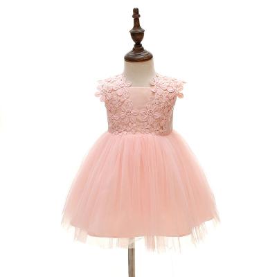 China 2023 Hot Sale Infant Washable Party Toddler Ball Dress White Newborn Baby Girl Baptism Dress With Big Bow 0-24 Month for sale