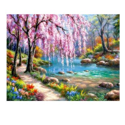 China W-BK001 FY252 DIY Wholesale New Classic/Postmodern Forest House 5D Diamond Painting Full Drills With Frame Embroidery Cross Stitch Art Home for sale