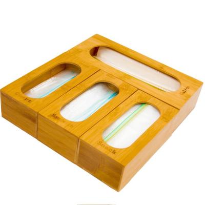 China Ziplock Organizer Set Accessories Stackable Holders Bamboo Drawer Compatible Storage Bag Freshness Food Organizer For Home for sale