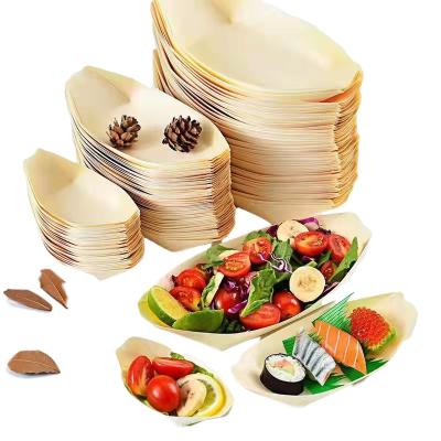 China Stored Factory Price Healthy Japanese Food Carved Wooden Sushi Boat for sale