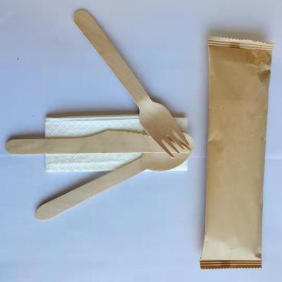 China 100% Eco Friendly Biodegradable Logo Biodegradable Reusable Disposable Wooden Custom Cutlery Set Hot Sale for sale