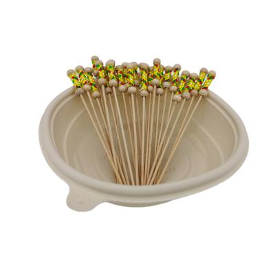 China Cheung Teng Hot Selling Practical Bamboo Easily Cleaned Wooden Skewers and Fruit Pick Cocktail Garnish for sale