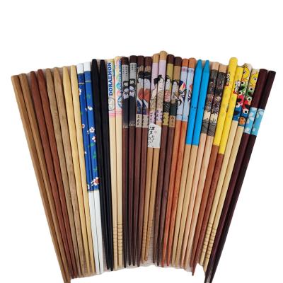 China Sustainable High quality customizable bulk cheap Japanese and Korean printing reusable bamboo and wood sushi chopsticks for sale