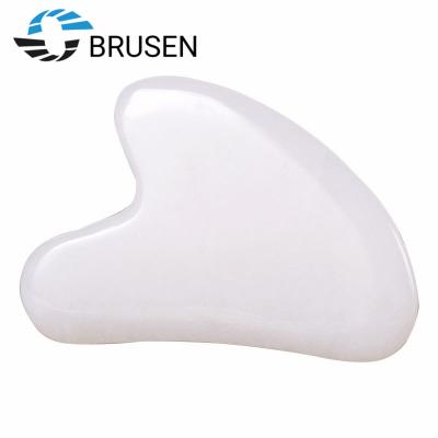 China White Jade Beauty Gua Sha Tip Eye Facial Scraping Massage Jade Gua Sha White Jade S Shape Gua Sha Tool for sale