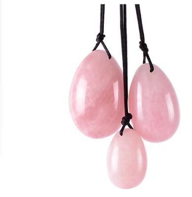 China Amazon Art Folk Hot Sale Natural Stone Rose Quartz Yoni Egg Set for sale