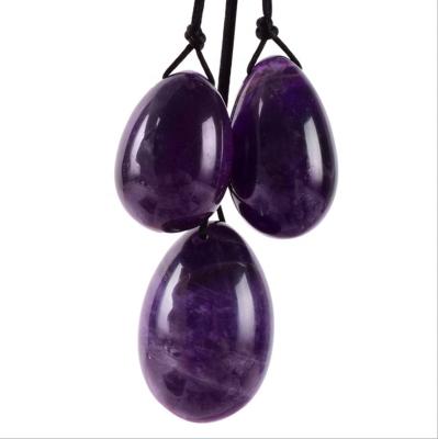 China Wholesale Chinese Folk Art Natural Amethyst Purple Amethyst Yoni Eggs for sale