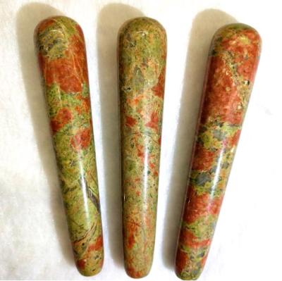 China High quality natural massage function unakite massage healing yoni wand for sale