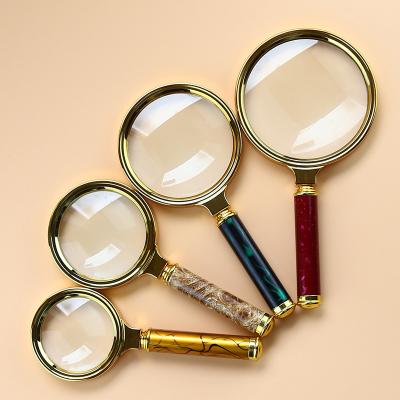 China Simple Flower Handle S Series 4 Specifications Reading Handheld Portable Magnifier Magnifying Glass for sale