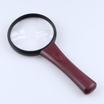 China ABS+Ultra Clear Acrylic Lens Portable 75MM Handheld Reading Magnifier With LED Light Te koop