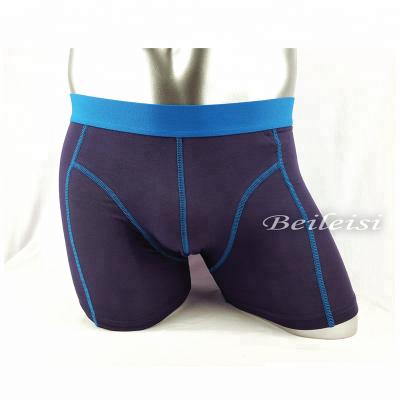 China Antibacterial Blue Color 95% Cotton 5% Spandex Boxer Shorts Men Gray for sale