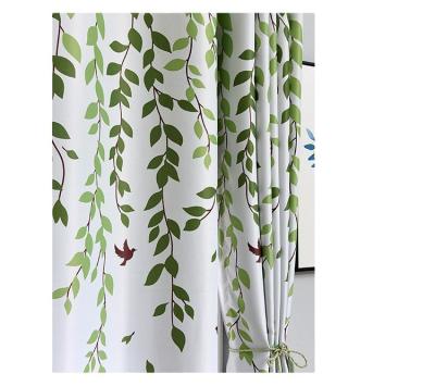 China Cheap Breathable Promotion Logo Shade Custom Printed Fabric With Bird Patterns On Sheets Color Curtain Custom Fabric for sale