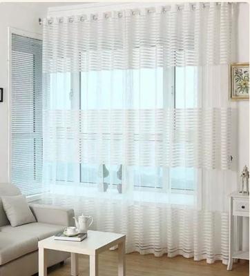 China Viable Manufacturers For Straight Chenille Stripe Screen Kitchen Living Room Study Shade Curtain Finished Products for sale