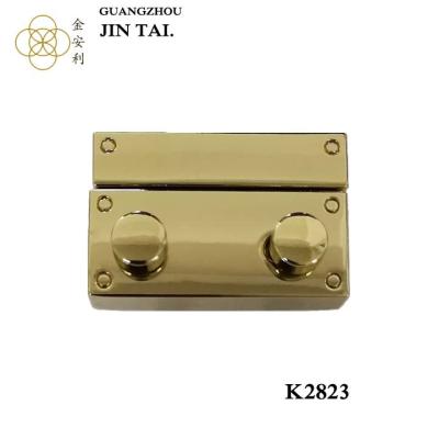 China K2823 Alibaba Guangzhou Classic Antique Metal Gold Color Custom Lock For Handbag for sale